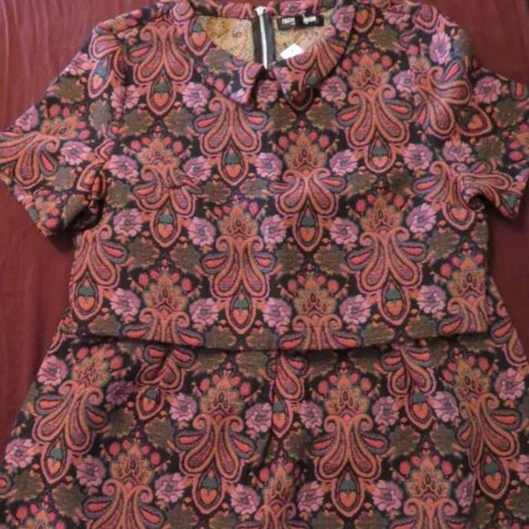 Fashion Union | Size 12 XL | Tapestry Floral Boho Paisley Cropped Skirt Set - Picture 1 of 16